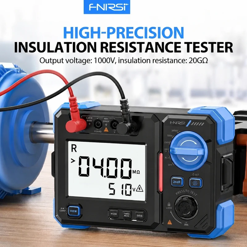FNIRSI MRT-1050 Insulation Resistance Tester 1000V 20G Ω Megohmmeter AC/DC Voltage Measurement Motor Winding Insulation Check