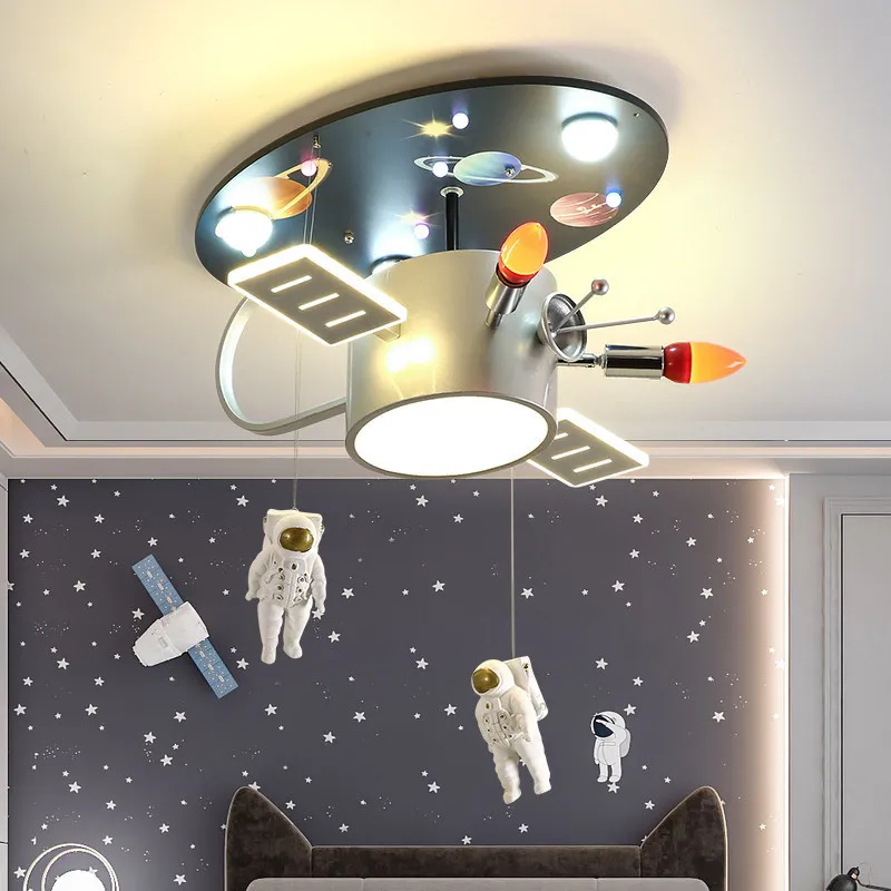 Children\'s bedroom ceiling lamp creative space aviation planet cartoon lamp boy room lamp Luminaire lustre LED ceiling lamp