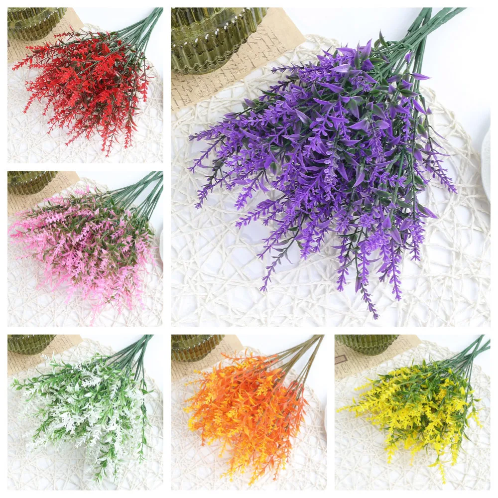 1/3/5Pcs Lavender Artifical Flowers Bouquet 35CM Fake Flowers for Home Decor Wedding Dectoration Outdoor DIY Potted Plant Decor