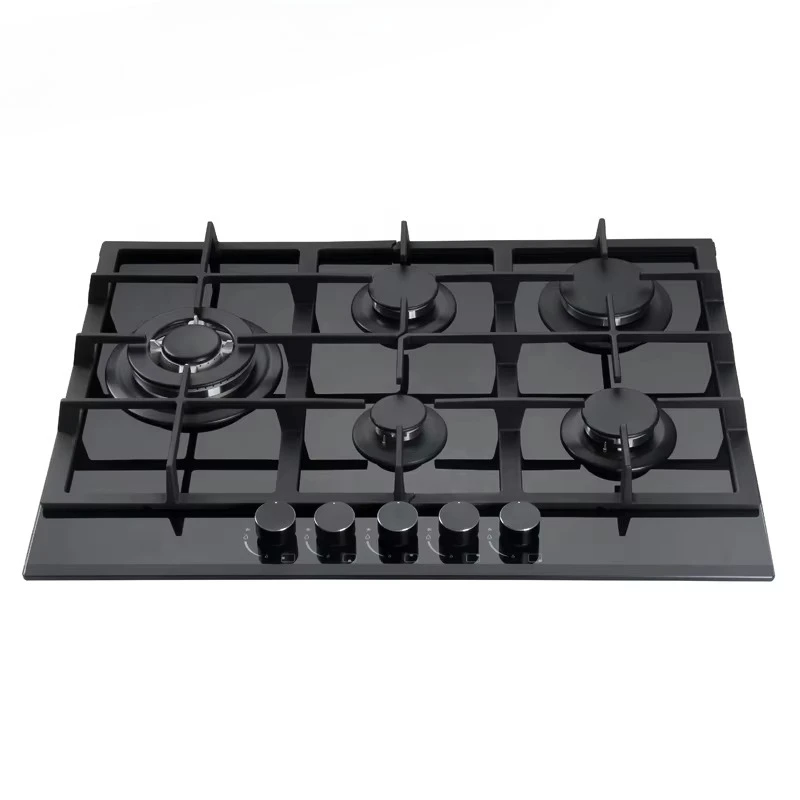 8mm Thick Tempered Glass 5-Burner Gas Cooktop Built-in Household Gas Hob Manufactured in China