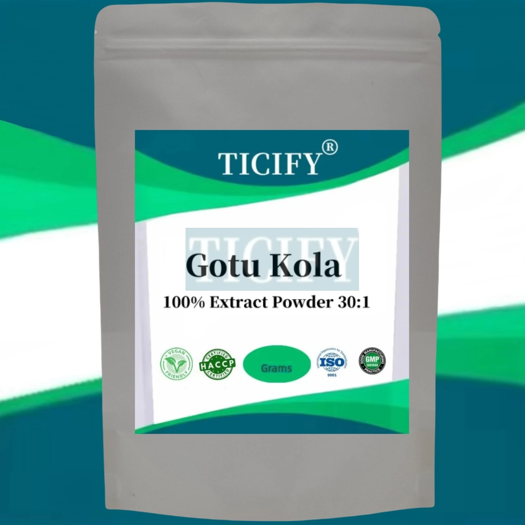 Extracto de Gotu Kola personalizado global en polvo 30:1, bolsas de plástico de cubierta, extracto de Centella Asiatica para distribuidores globales