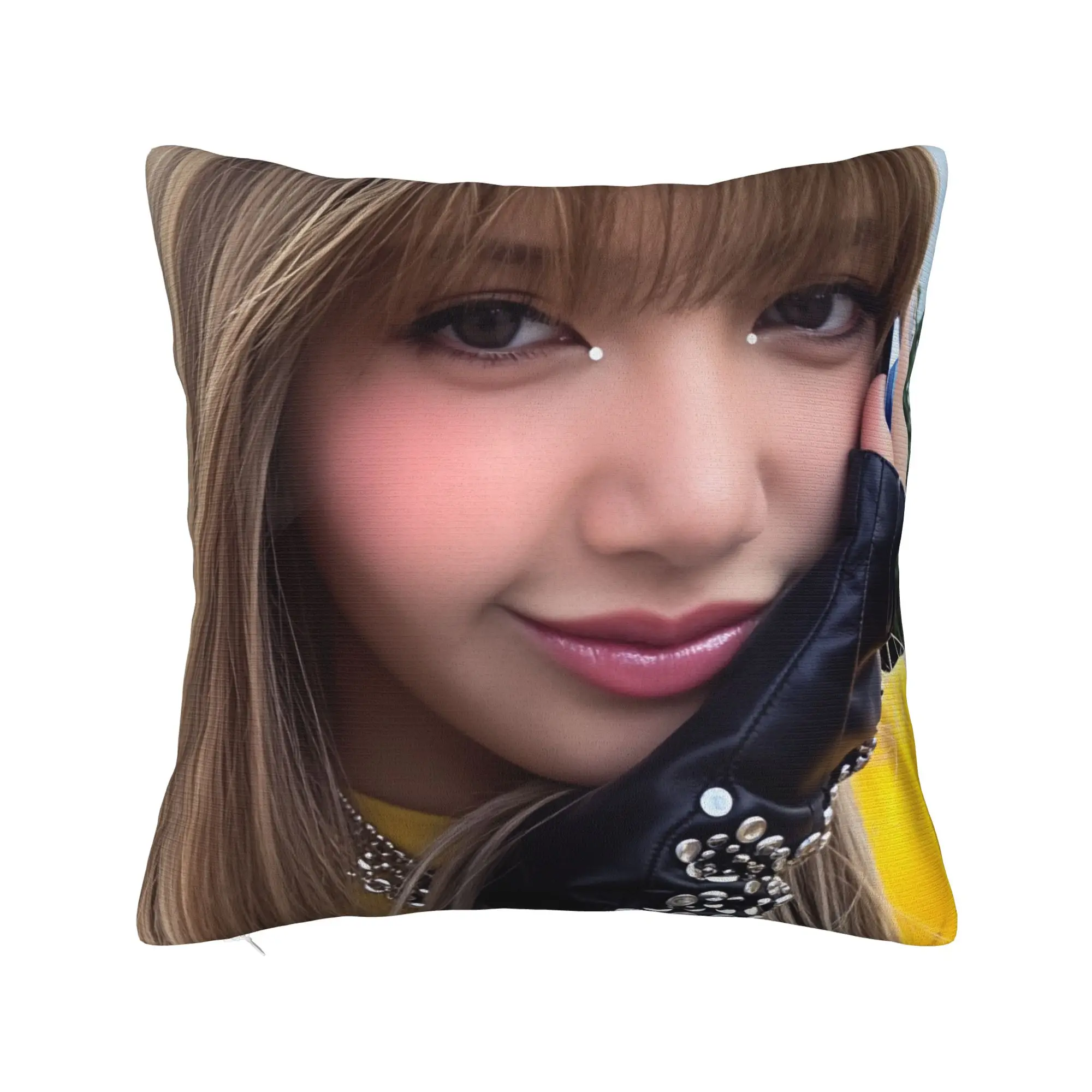 Kpop Cool Girl Lisa Pillow Cover  Cute Funny Pillow Case For Sofa Bedroom Home Decor Comfy Pillowcases Gift