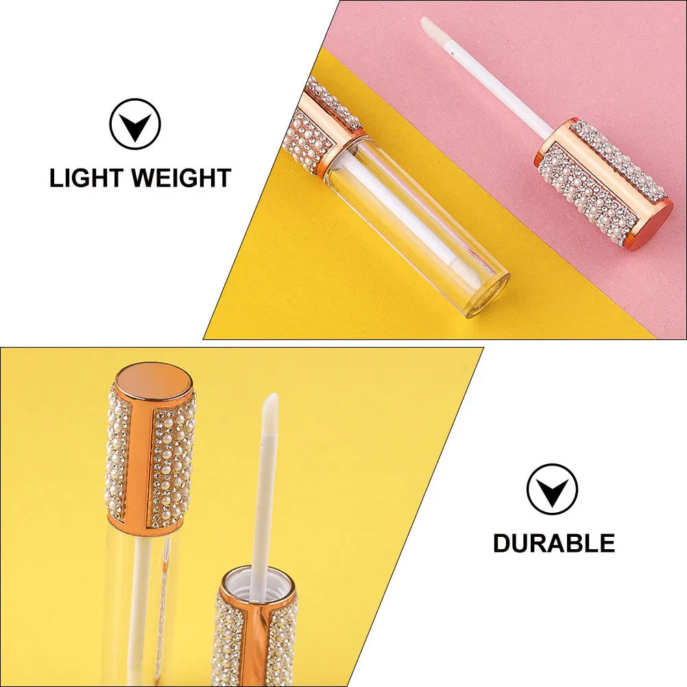 

10Pcs Clear Glass Lip Gloss Tubes 5Ml Refillable Empty Bottles for Lip Color Liquid Storage DIY Beauty Organizer for Artists and