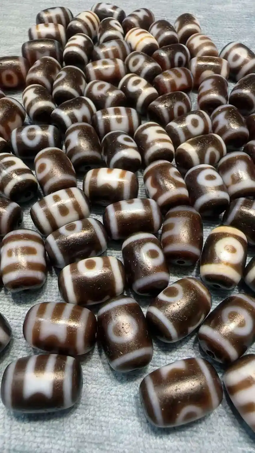 50pcs/lot Permeation weathering Tianzhu 12*18mm Different Totems  dzi beads for Jewelry making