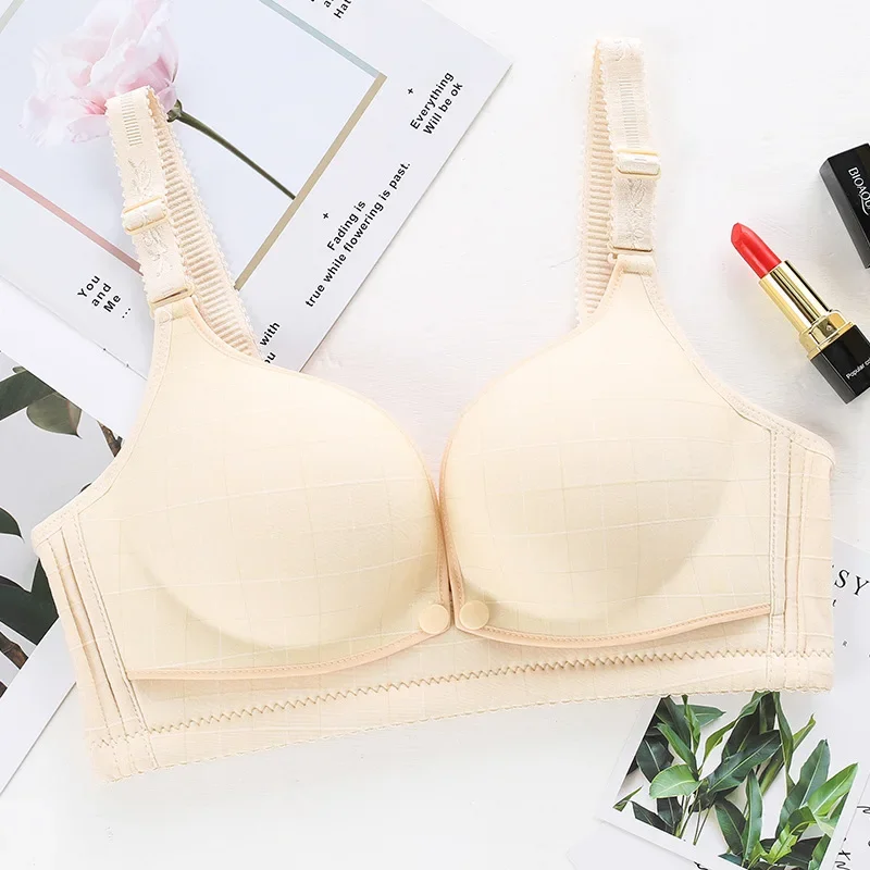 1-piece Wireless Maternity Bra with Open-front Gathering Design To Prevent Sagging, Seamless 3D Breathable for Breastfeeding