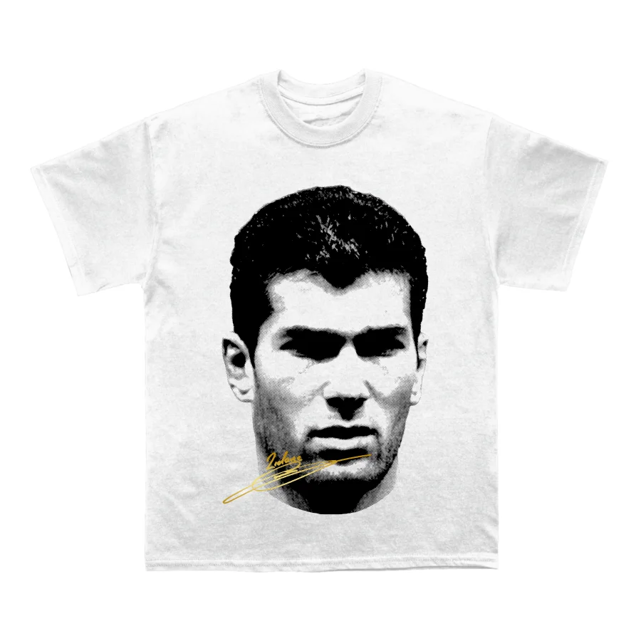 Camiseta de algodón para hombre Zinedine Zidane, ropa deportiva vintage, color blanco