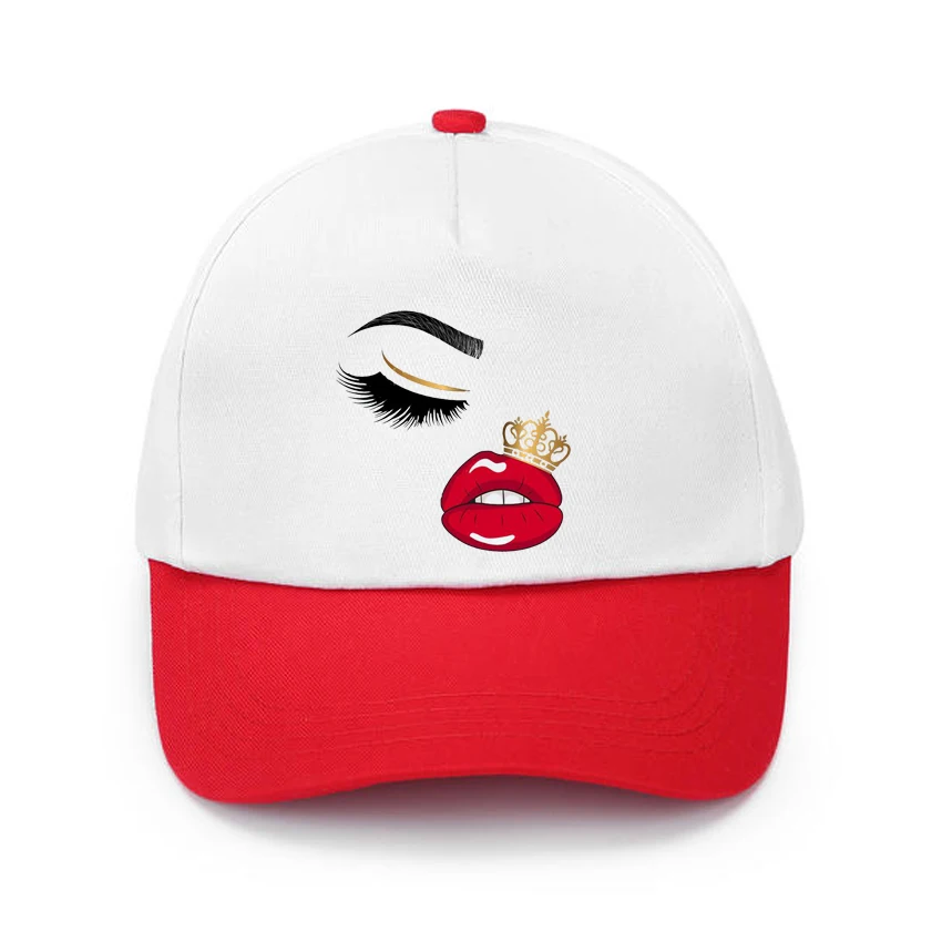 

Eyelash Lashes Lip Trend Cartoon Print Sun Protection Sport Baseball Cap Four Seasons Adjustable Men Women Caps Fashion Hip Hop