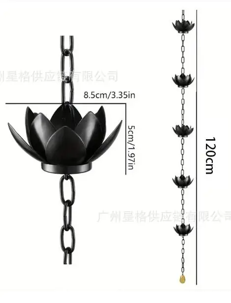 

Lotus Rain Chain Metal Decorative Outdoor Drainage Chains Japanese Garden Gutter Replacement Rainwater Guide For Patios Weather