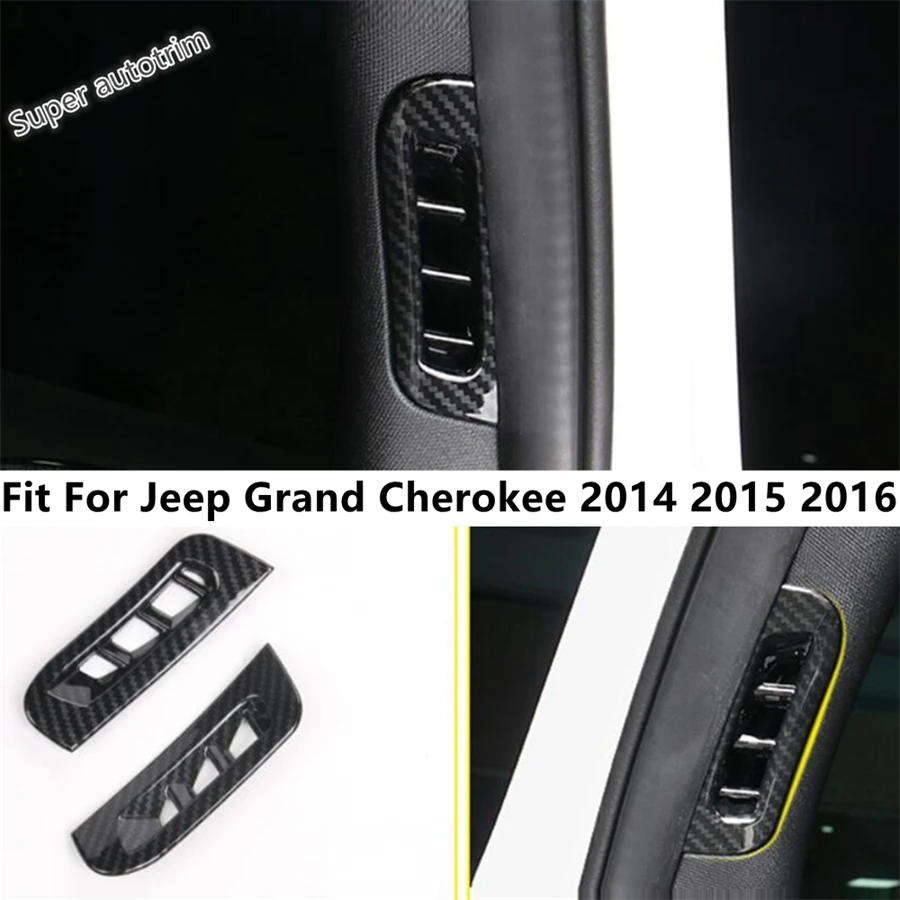 

Pillar A Air Conditioning AC Vent Outlet Frame Cover Trim For Jeep Grand Cherokee 2014 2015 2016 Carbon Fiber Look Accessories