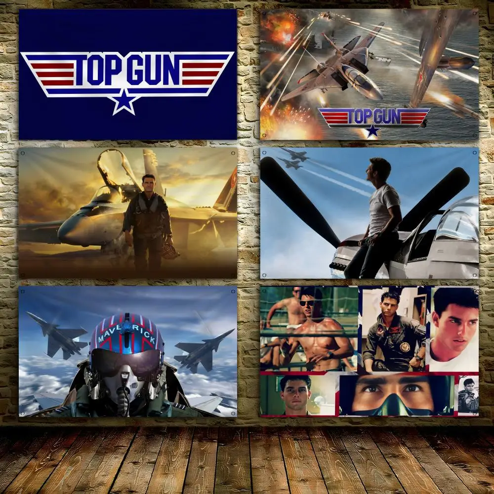 T-Top GunS Movie Flags 3x5 Ft Custom Banner For Garage Door Room Decor Wall Out Decoration With Metal Buckle