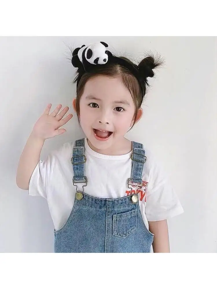 

652F Panda Headdress Hairy Cartoon Hair Accessories for Women Girls Christmas Gifts