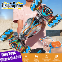 Stunt Car 2.4G Rc Dual Control Gesture Sensor Stunt Twist Remote Control Car with Spray Lights Music Children's Toys Boys Gifts