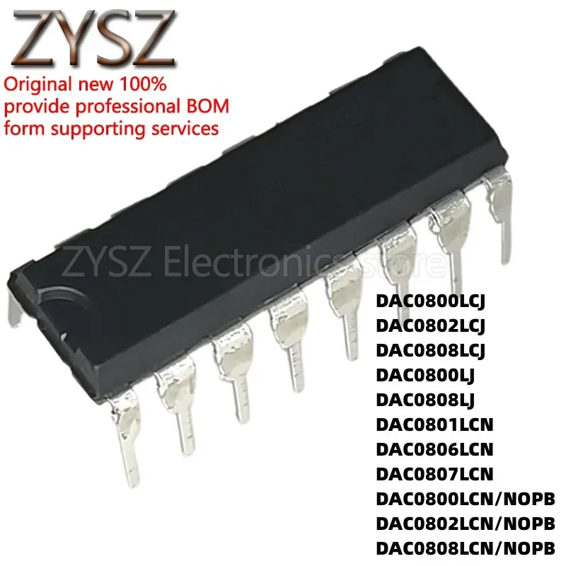 5PCS DAC0800/0801/0802/0806/0807/0808 LCJ/LJ/LCN/NOPB DIP-16