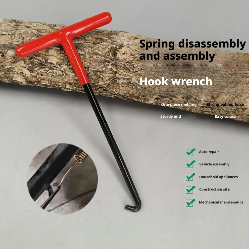 

Портативный пружинный ключ для разборки и сборки, Т-образная ручка, съемник, инструмент для установки выхлопной трубы мотоцикла, велосипеда, автомобиля U9V6