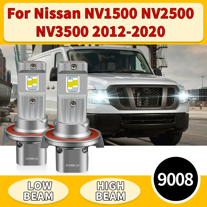 

2 шт. 30000LM H13 светодиодные лампы Canbus 9008 светодиодные фары 60 Вт для Nissan NV1500 NV2500 NV3500 2012-2020 Hi/Lo Beam светодиодные фары