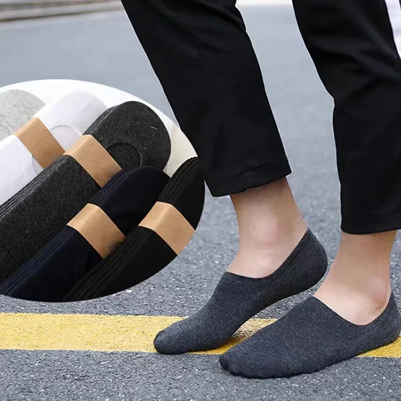 5-10pairs Unisex Low Cut Breathable Business Boat Sock Solid Color Comfortable Ankle Casual White Black Summer Men Business