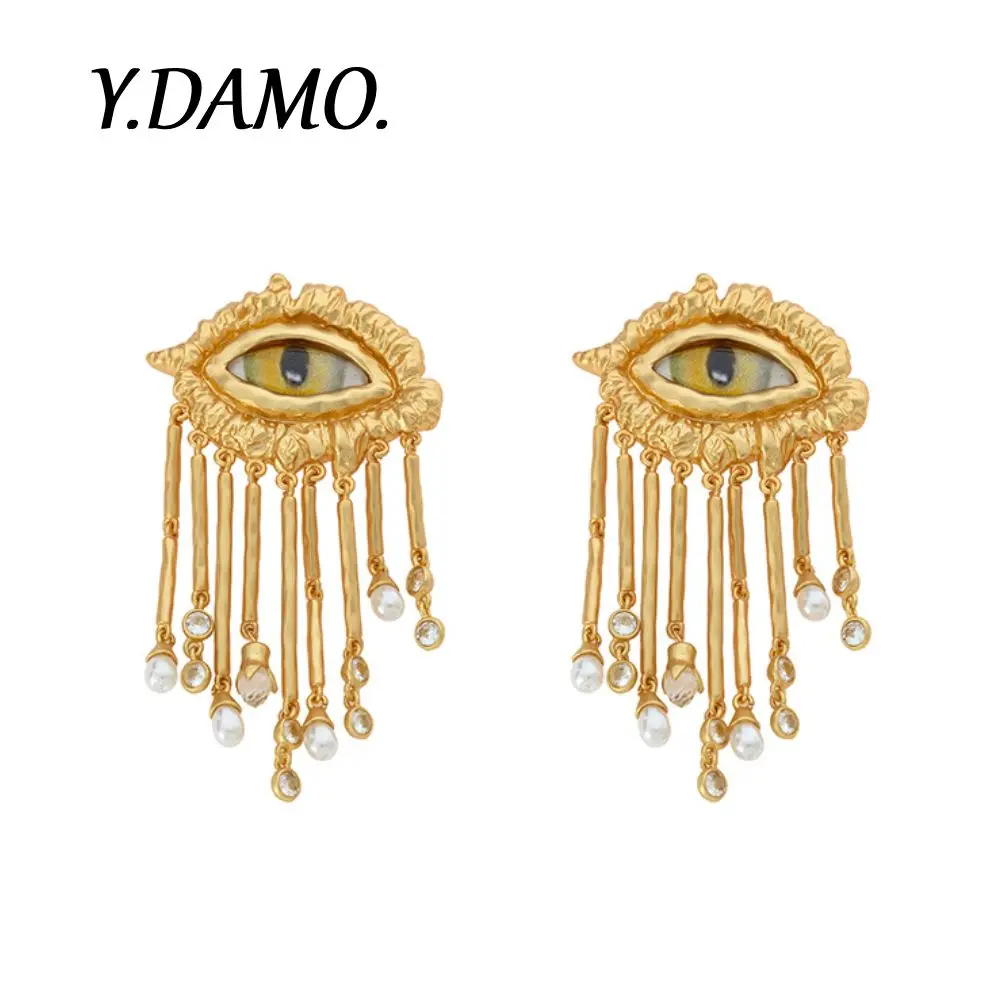 

Damo 2025 Gothic Earrings For Women Evil Eye Gold Color Earring Stainless Steel Jewelry Designer Luxury Exaggerated Jewelry Gift