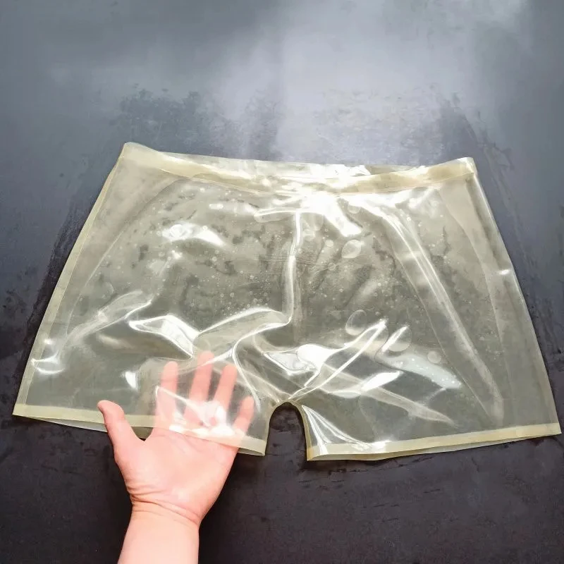 Frauen Sexy Durchsichtig Latex Shorts Wasserdicht Glatte Transparente Enge Hohe Elastische Erotische Boxer Unterwäsche Cosplay Unterhose