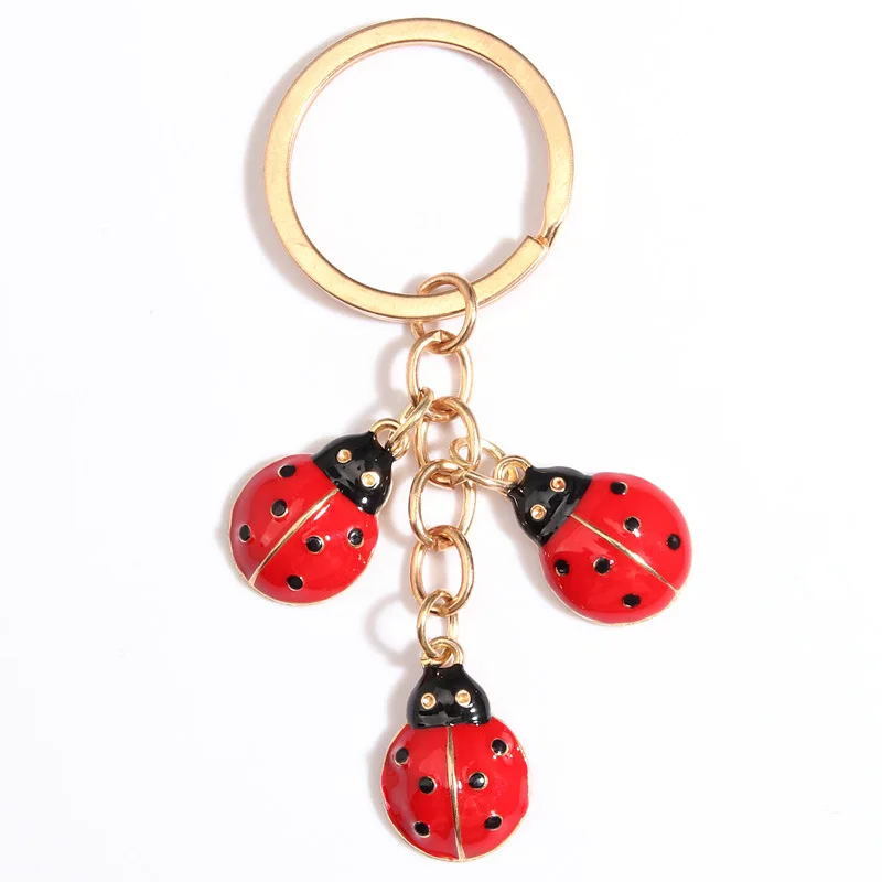 1 Stück Niedlicher Emaille-Marienkäfer-Schlüsselanhänger Tier-Schlüsselring Anhänger für Autoschlüsselhalter Damen Mädchen Handtaschen-Accessoires Handgemachter Schmuck Geschenk – Detail 3