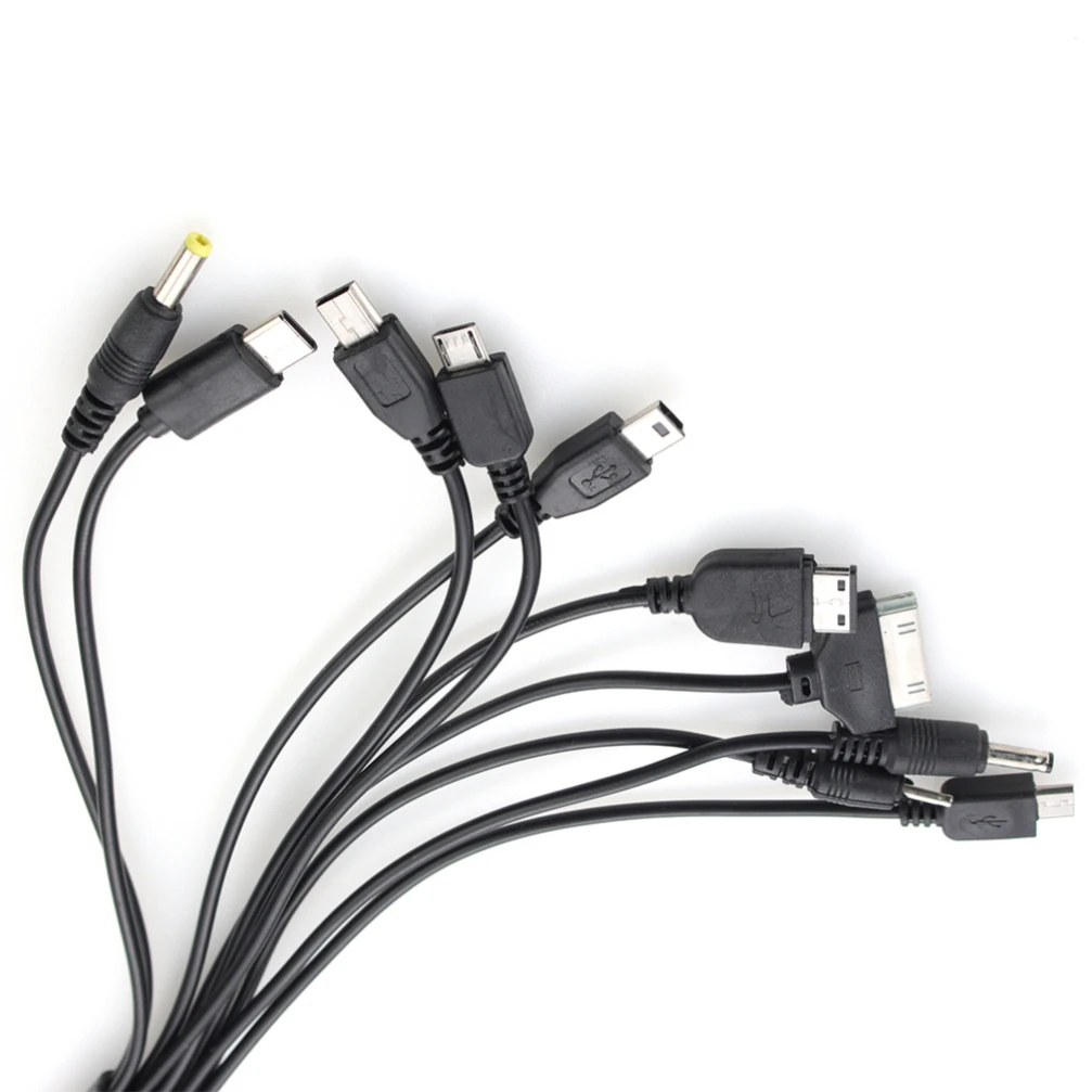 500pcs 10 in 1 Multi-head Charge Charging Cable Multi-function USB Data Wire Cord