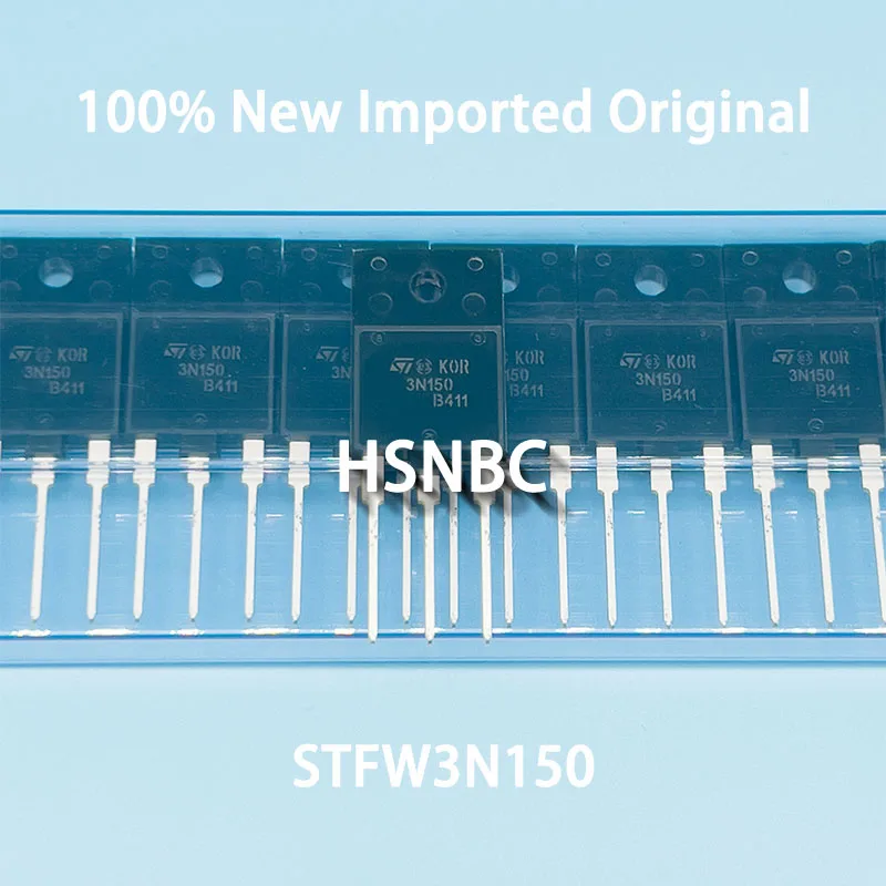 

10Pcs/Lot STFW3N150 3N150 TO-3PF 1500V 2.5A 63W MOSFET N-Channel Field-effect Transistor 100% New Imported Original