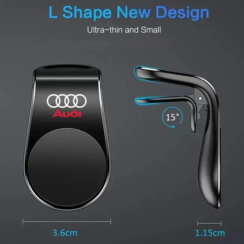 حامل هاتف السيارة المغناطيسي في حامل هاتف السيارة كليب جبل لأودي S Q5 A4 B9 B7 A1 A5 Q3 Q7 A6 C6 C7 A4L A3 Sline اكسسوارات #6
