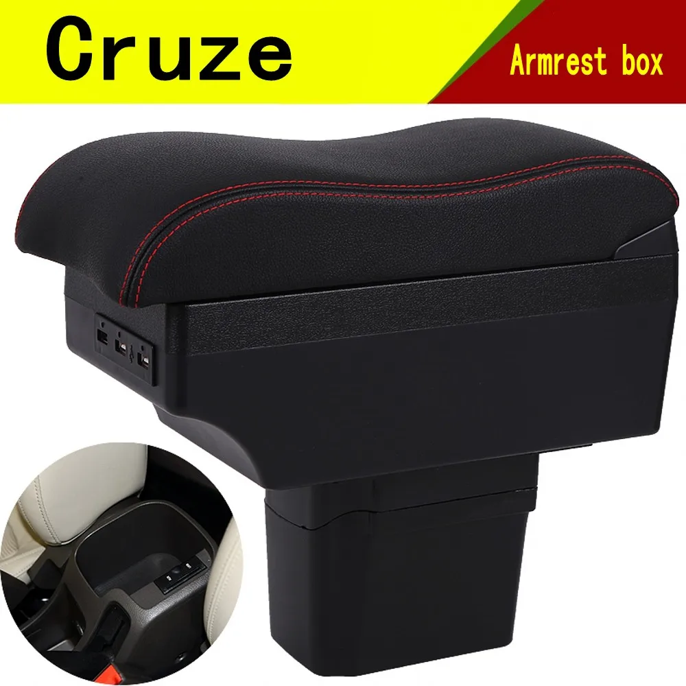 For Chevrolet cruze Armrest box Elbow support Center console box central Store content box with cup holder