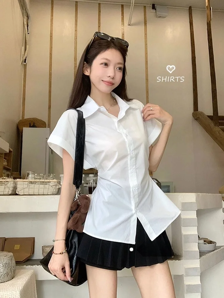 

Slimming ort Sve Casual irt Women's White Hot Girl irt Spring New Sle Commute Sle Faionable Slimming Top