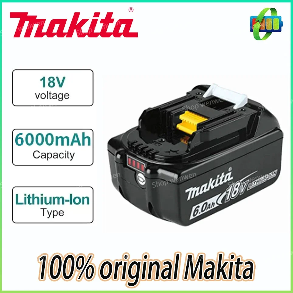 

Makita 100% оригинальный 18 в Makita 6000 мАч литий-ионный перезаряжаемый Электроинструмент 18 в сменный аккумулятор BL1860 BL1830 BL1850 BL1860B