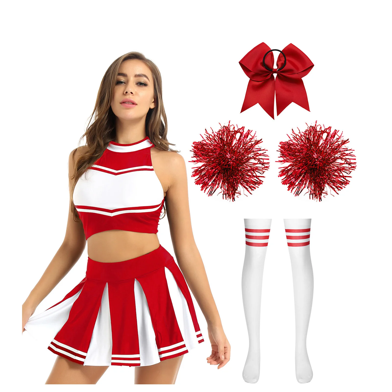 Cheerleading Uniform Girl Sport Meeting Activities Cheering Team Costume Dance Performance Cosplay Suit Holiday Carnival Outfits