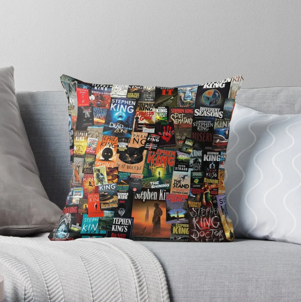 

The Full Collection of Stephen King Books Throw Pillow pillowcase Decorative cushions