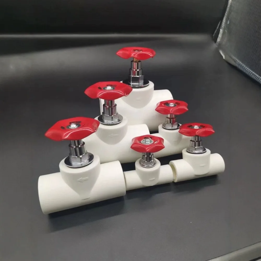 วาล์วประตูพลาสติก PPR คุณภาพสูง ขนาด 20~32 มม. แบบข้อต่ออุตสาหกรรม วาล์วบอลสวิตช์สำหรับงานประปา อุปกรณ์เสริมสำหรับตู้ปลา