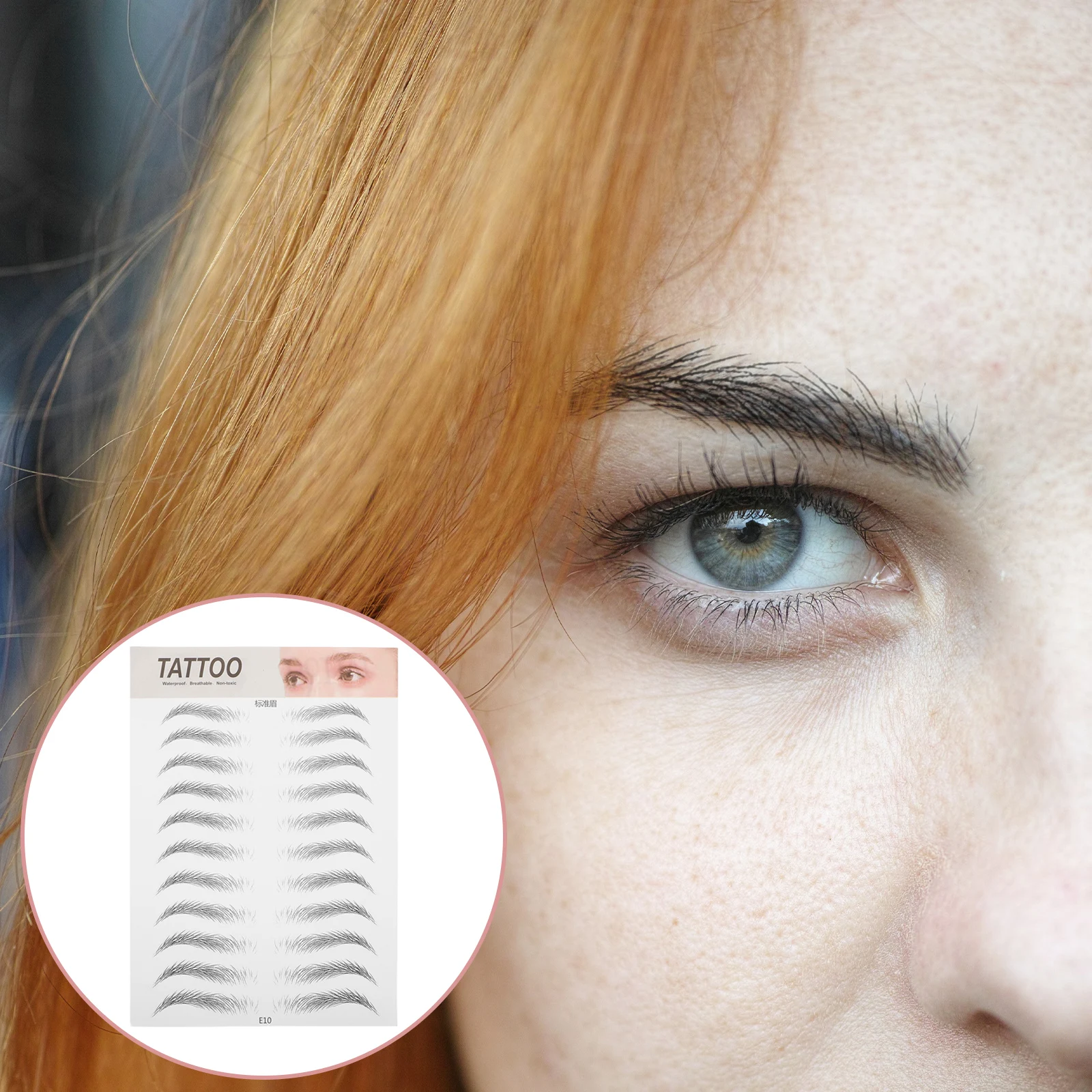 

5pcs Black 6D Eyebrow Stickers Realistic High Adhesion Waterproof Temporary Peel Off Brow Replacement for Women 3D Sparse