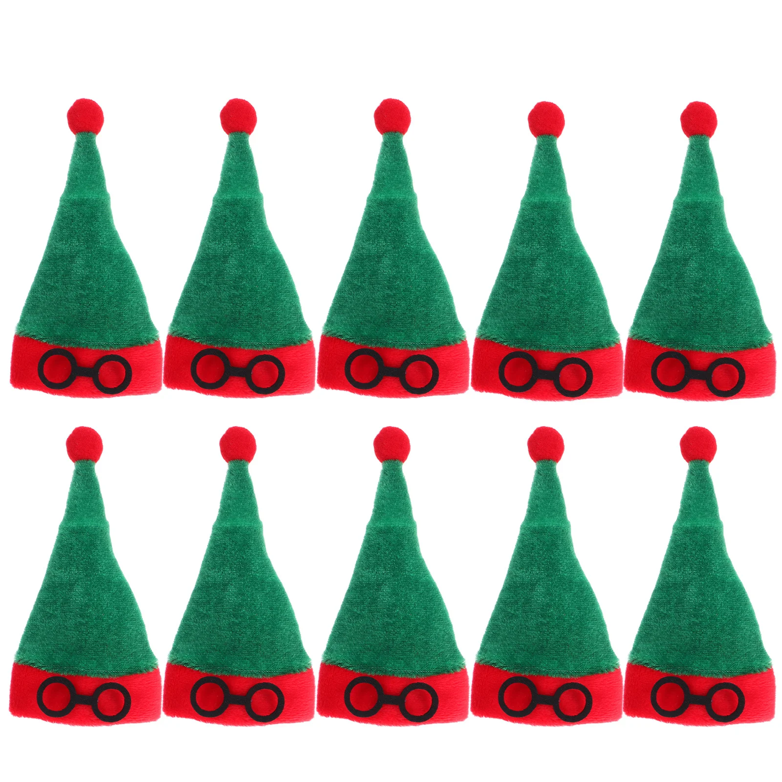 

10Pcs Mini Christmas Hats Vibrant Colors Reusable Bottle Sleeves for Christmas Party Home Office Decor Craft Applications