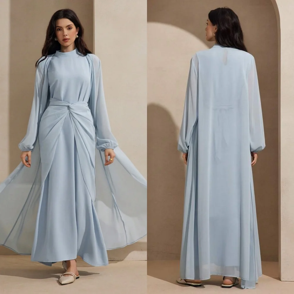

Customized Chinese Style Jersey Pleat Straight Jewel Midi Dresses Bespoke Occasion Evening Modern Formal