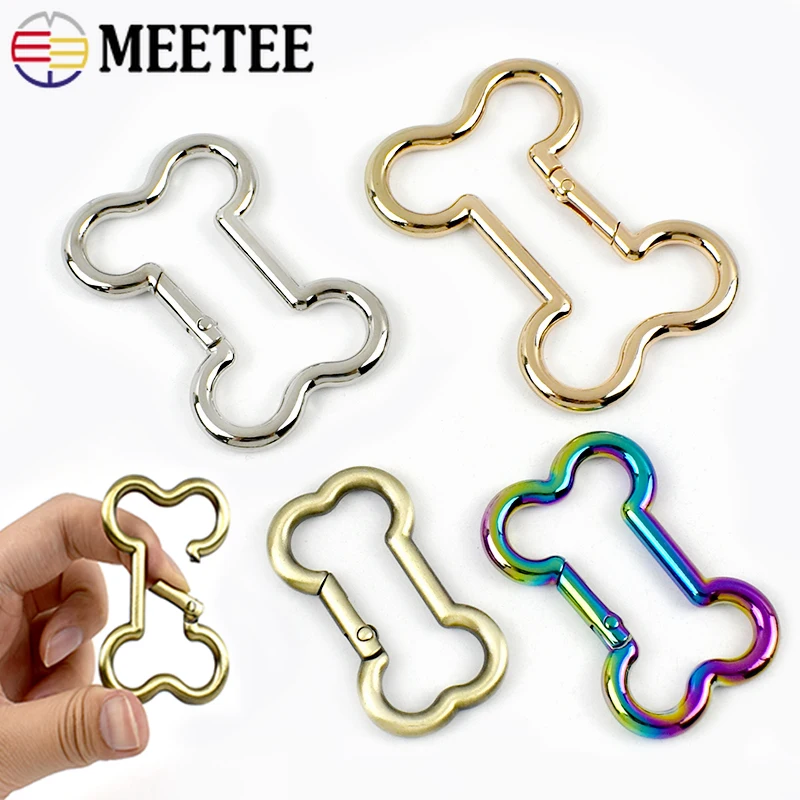 

5Pcs 20-38mm Spring Ring Buckles Metal Bone Shape Carabiner Clip Clasp Bag Strap Dog Collar Hook Keychain Hardware Accessories
