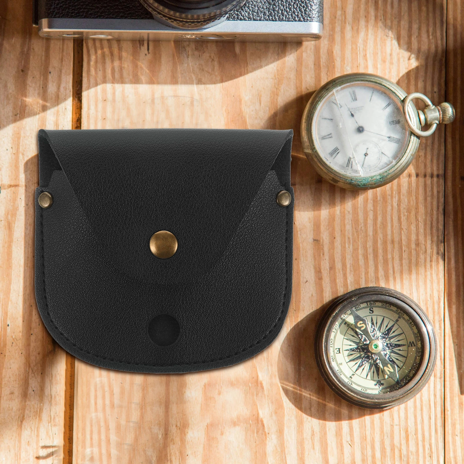 

Pocket Watch Cover Vintage PU Case Chain Design Storage Bag for Camping Outdoor Pocket Watch Pouch Use