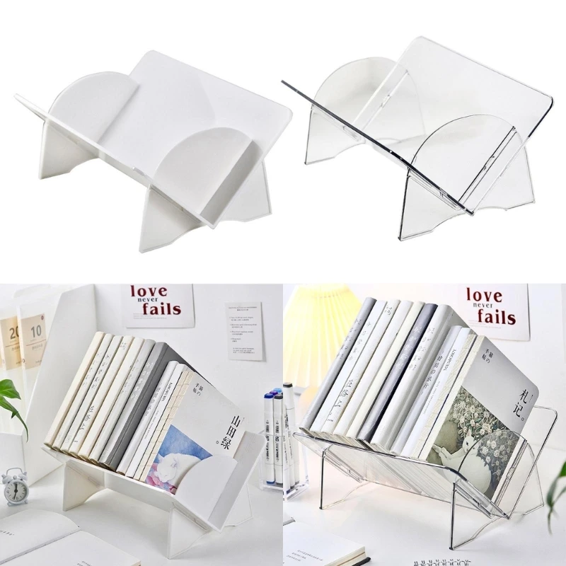 Modern Desktop Bookshelf with VShape Support for Books Magazine CDs