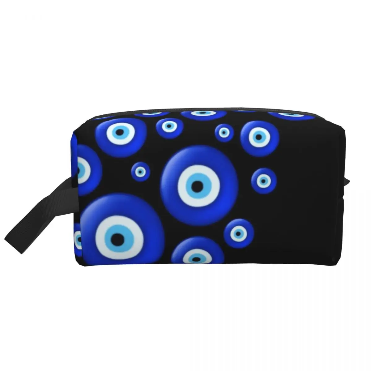 Kawaii Evil Eye Travel Toiletry Bag for Women Hamsa Hand Of Fatima Cosmetic Makeup Bag Beauty Storage Dopp Kit