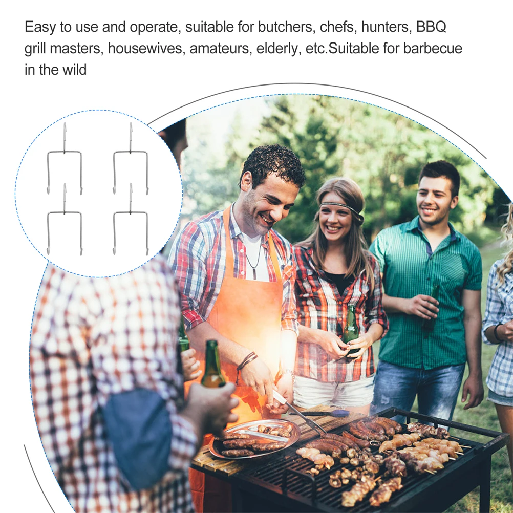 

2Pcs Stainless Steel Meat Hooks Metal Hooks for Sausage Hanger Pork Hook and Butchering Supplies Household Meat Hangers