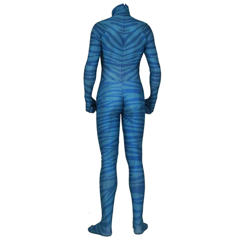 Movie Avatar 2 Jake Sully Neytiri cosplay jumpsuit spandex adult kids Halloween costume party Zenti tail fancy dress unisex