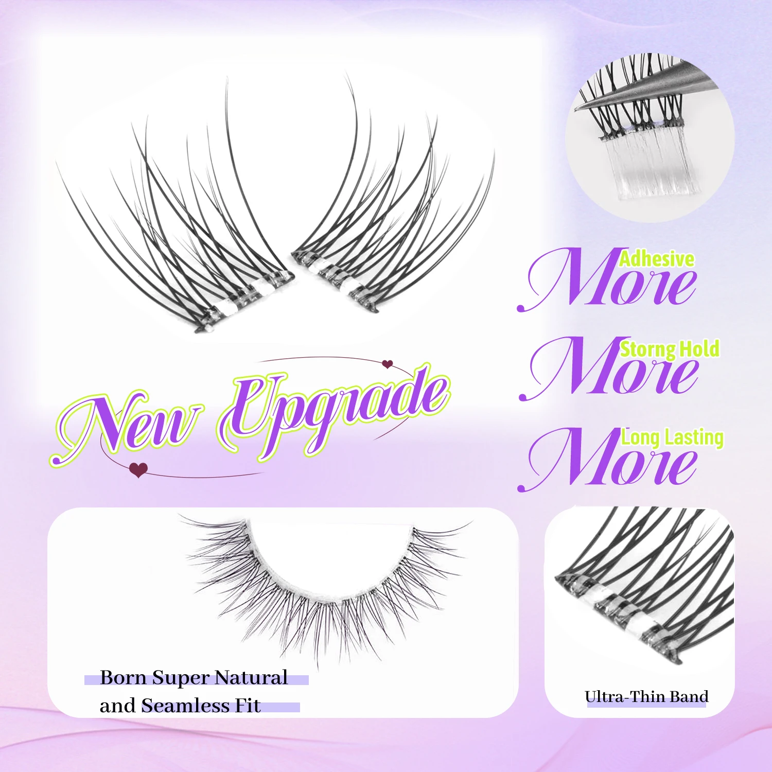 رموش ذاتية اللصق، 36 قطعة من مجموعات الرموش ذاتية اللصق بدون غراء، رموش ما قبل اللصق قابلة لإعادة الاستخدام، بدون مزيل، بدون بقايا، مناسبة للمبتدئين