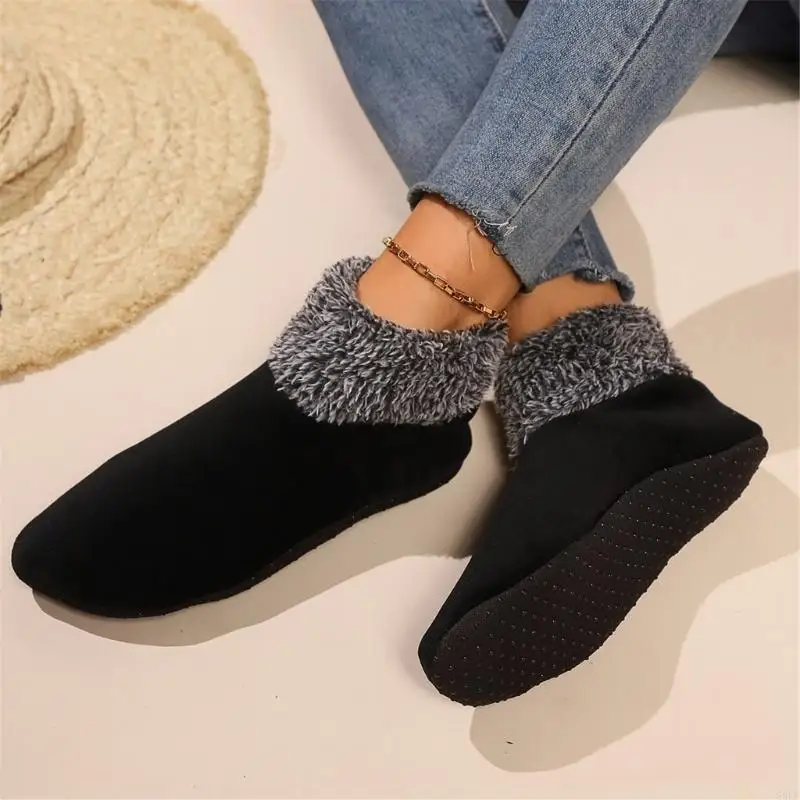 50Le Plush Cuffs Slipper Slipper SOCKS DOCE LED LINED NONSLIP GRIP
