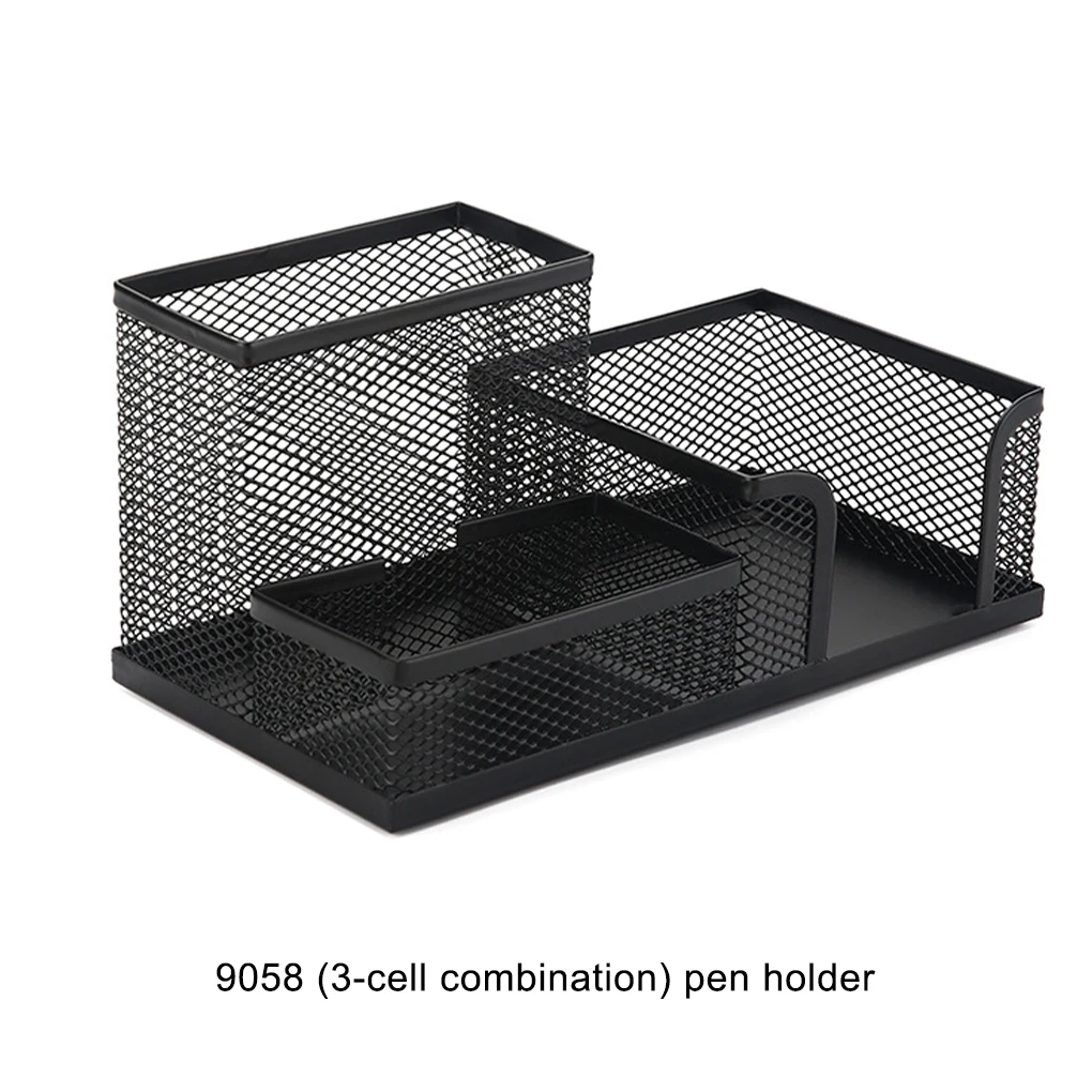 Black Organize Desk With Combination Pen Holder And Desktop Shelf Small Compartments Are Large