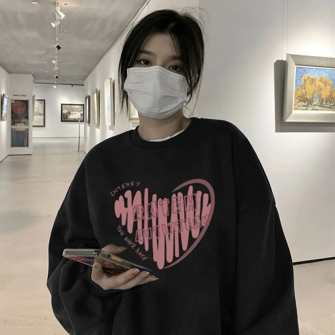 بلوزات النساء الشباب بلايز غطاء محرك السيارة مبطن أكتاف مفتوحة الرسومات قمصان ثقيلة دافئة براون بورجوندي ملابس الشارع الشهير الصلبة