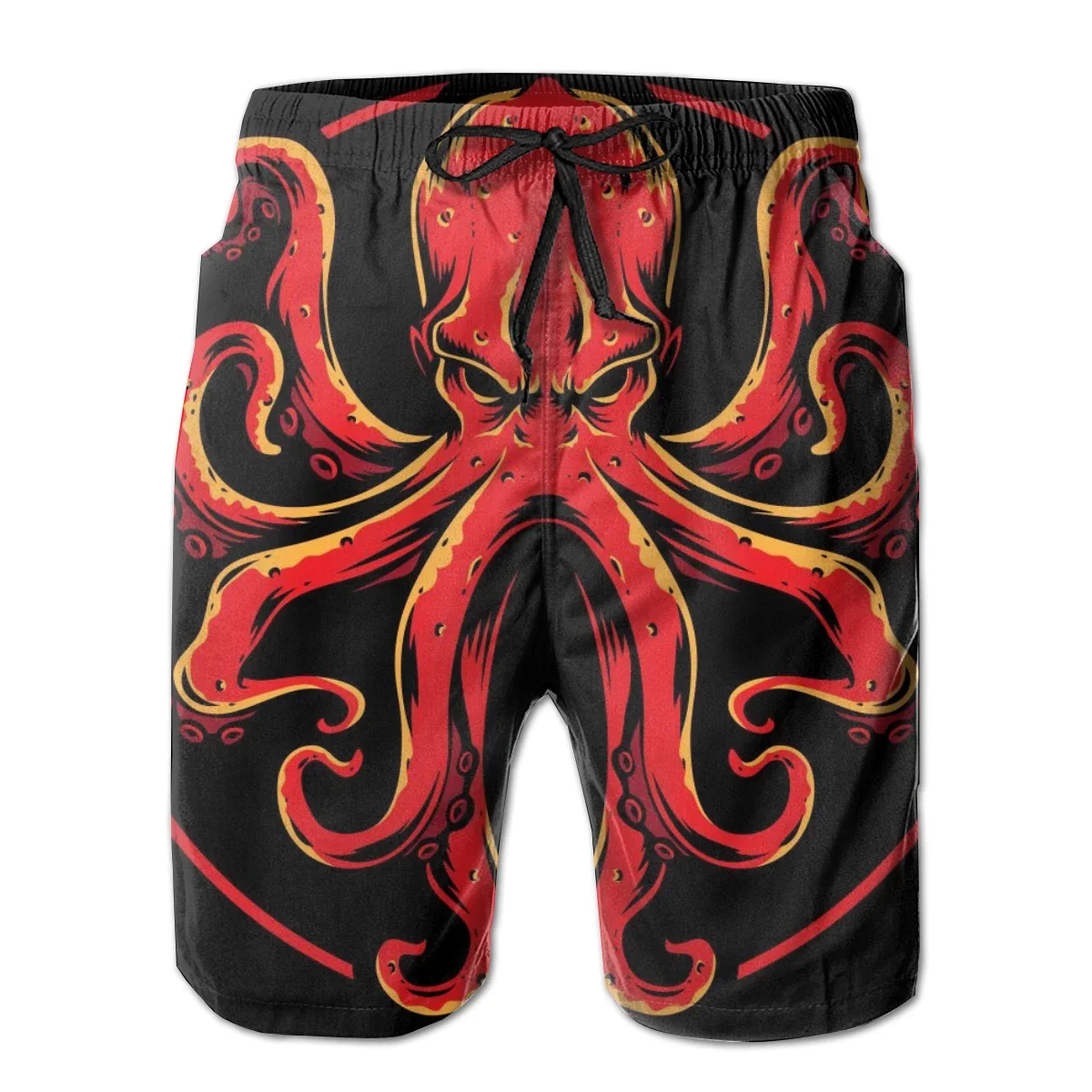 Red Octopus Logo Quick Dry Swimming Shorts For Men Swimwear Man Swimsuit Swim Trunks Summer Bathing Beach Wear