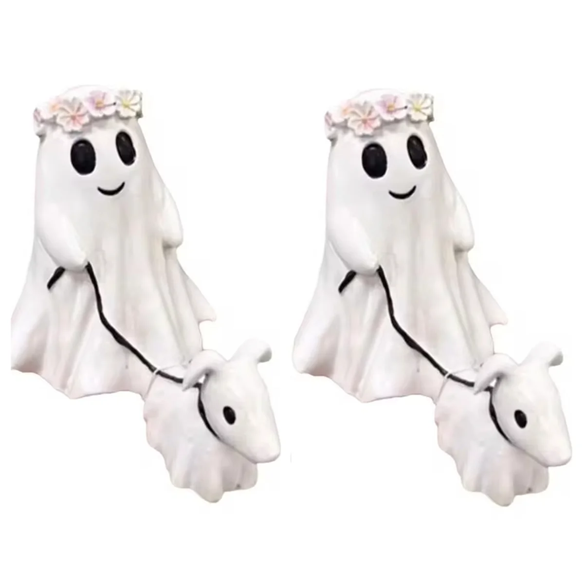 Estatua de perro fantasma para caminar, guirnalda bonita para Halloween, adorno de decoración para caminar