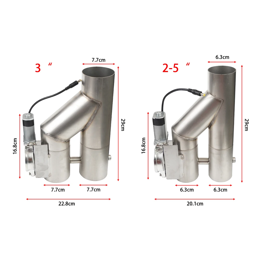 Kit de válvula de escape elétrico de aço inoxidável de 2,5 polegadas/3 polegadas