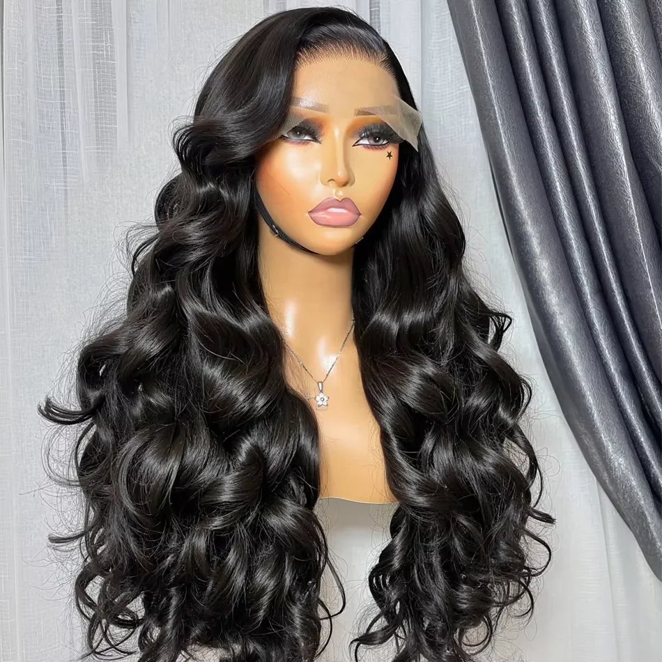 

Парик с волнистыми волосами 13x4, с кружевной передней частью 360, из натуральных человеческих волос, бразильские натуральные парики с завязками, 5x5, без клея, готовые к носке