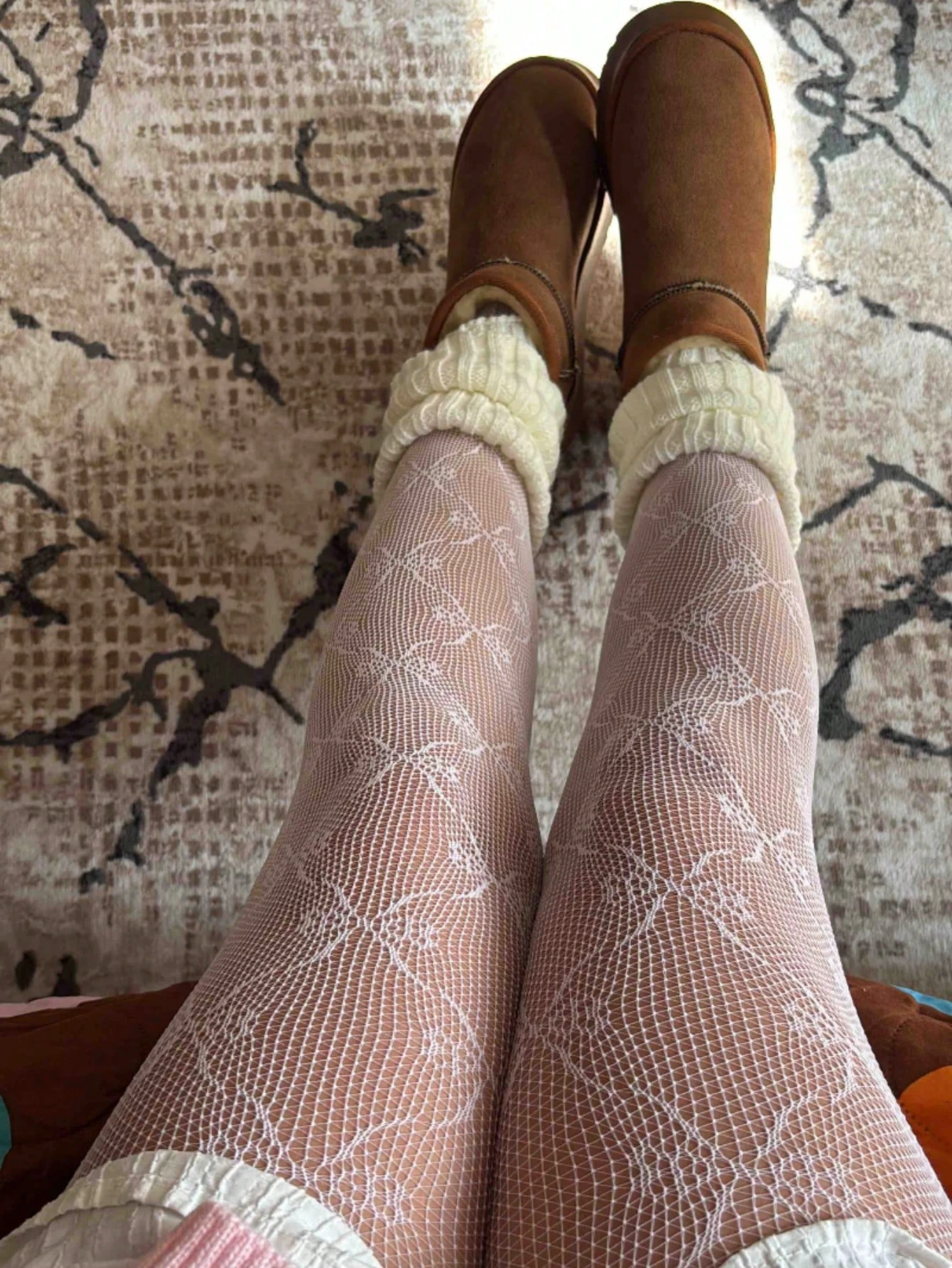 Floral Pattern Lace Fishnet Tights Women's High Elasticity Sheer Pantyhose for Dressy & Everyday Looks